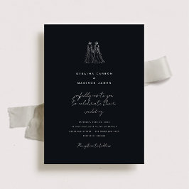 Invitación a la boda de Langley Dos novias