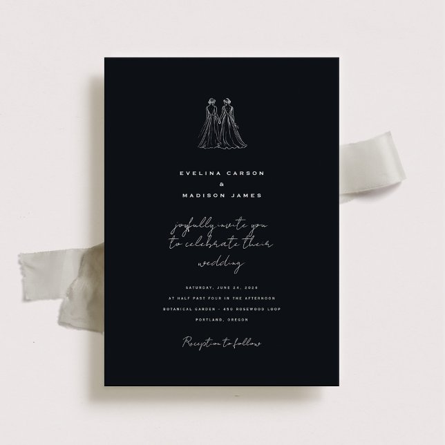 Invitación a la boda de Langley Dos novias (Subido por el creador)