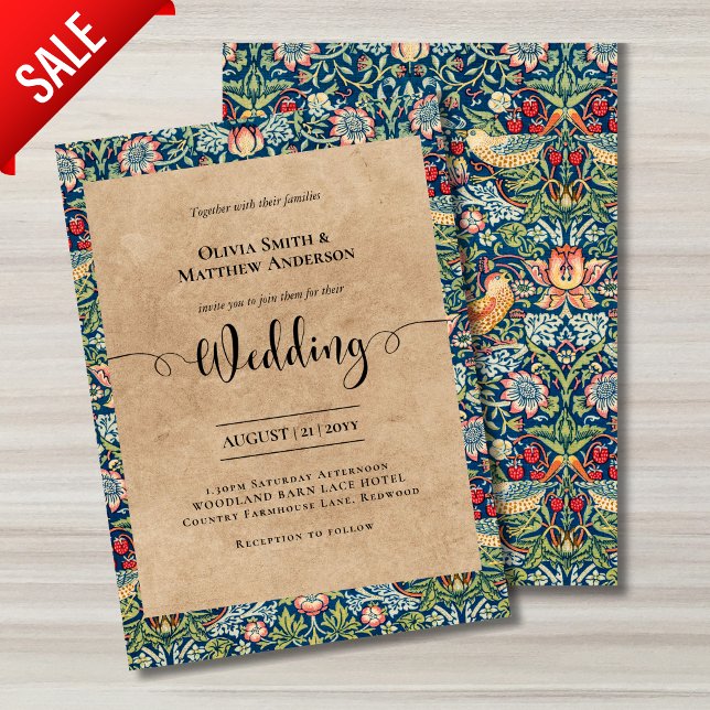Invitación a la boda de las aves de William Morris (Subido por el creador)