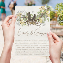 Invitación a la boda de las aves ventilares amaril