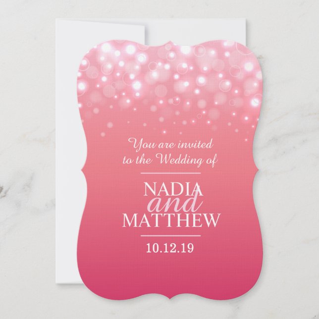Invitación a la boda de las burbujas de champán ro (Anverso)