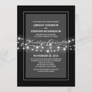 invitación a la boda de las cadenas negras moderna