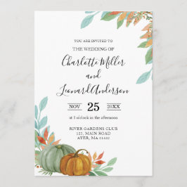 Invitación a la boda de las calabazas del otoño