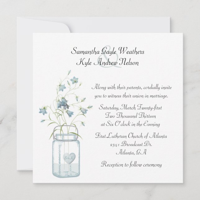 Invitación a la boda de las campanas azules de Bon (Anverso)