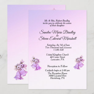 Invitación a la boda de las campanas de lavanda