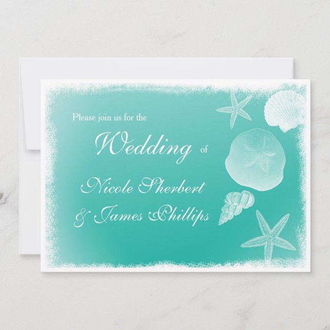 Invitación a la boda de las casetas de la playa de (Anverso)
