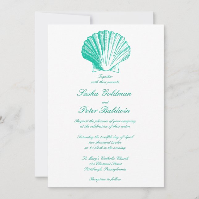 Invitación a la boda de las conchas marinas de Aqu (Anverso)