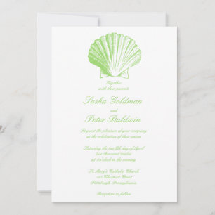 Invitación a la boda de las conchas marinas de vid