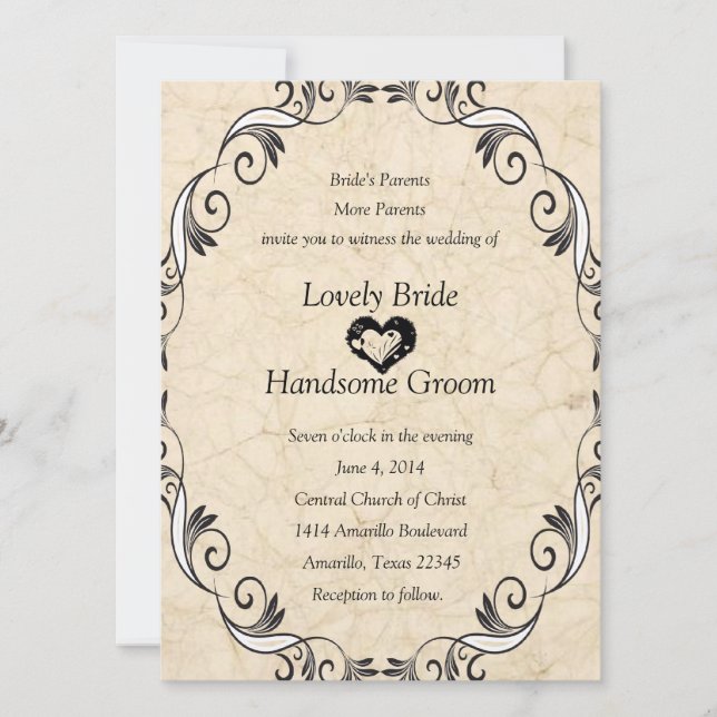 Invitación a la boda de las Escrituras Cristianas (Anverso)