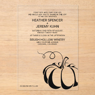 Invitación a la boda de las especias de calabaza