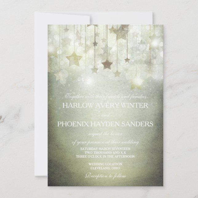 Invitación a la boda de las estrellas brillantes (Anverso)