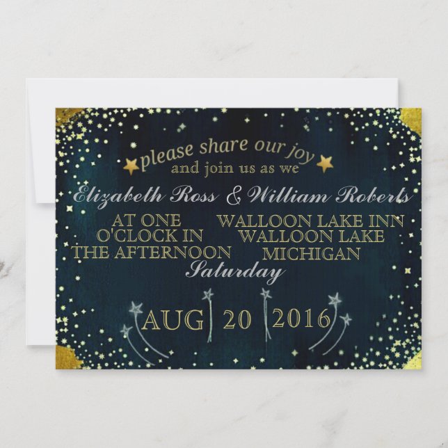 Invitación a la boda de las estrellas de tiro (Anverso)