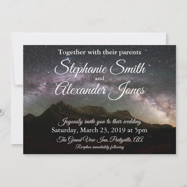 Invitación a la boda de las Estrellas Nocturnas de (Anverso)