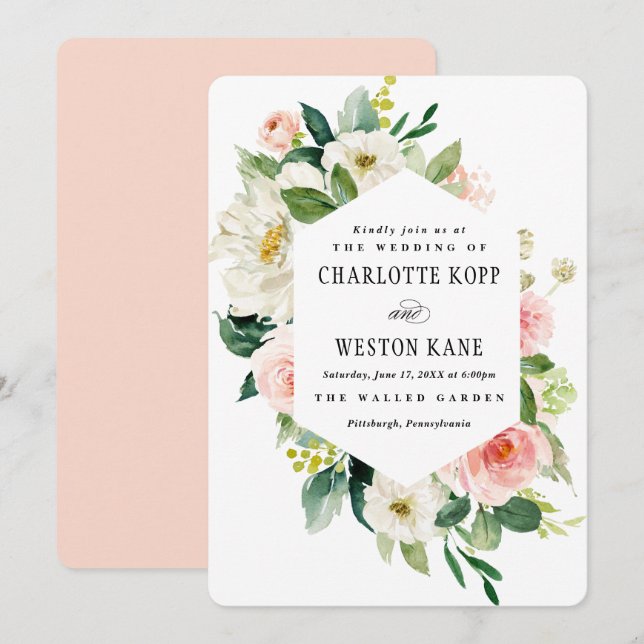 Invitación a la boda de las Florales de Primavera  (Anverso / Reverso)
