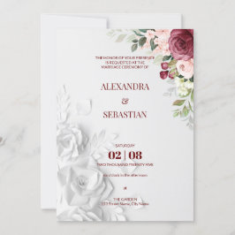 Invitación a la boda de las flores acuarelas