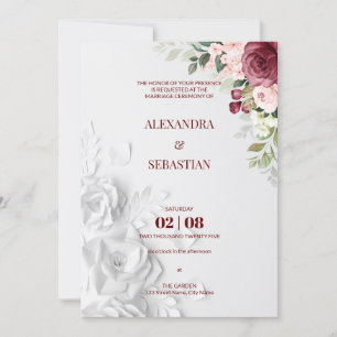 Invitación a la boda de las flores acuarelas