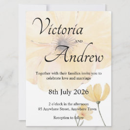 Invitación a la boda de las flores amarillas