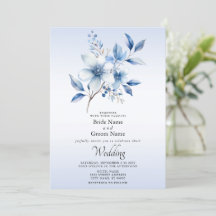 Invitación a la boda de las flores azules botánica