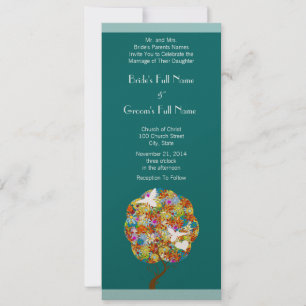 Invitación a la boda de las flores azules de Aqua