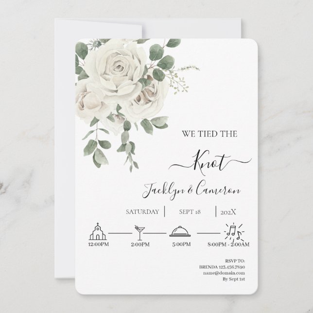 Invitación a la boda de las flores blancas (Anverso)