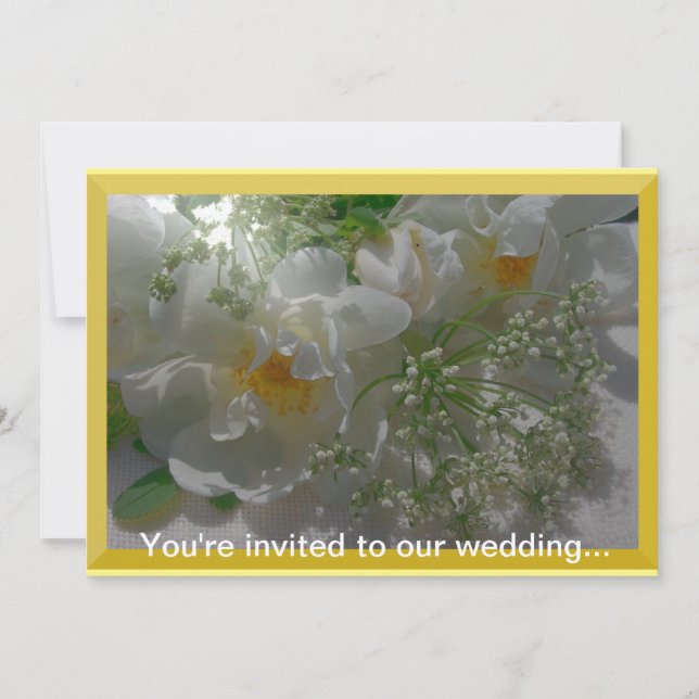 Invitación a la boda de las flores blancas (Anverso)