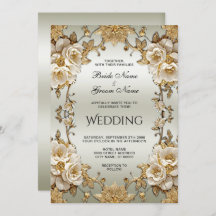 Invitación a la boda de las flores blancas ornadas
