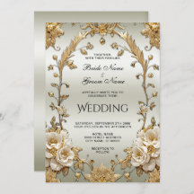 Invitación a la boda de las flores blancas ornadas