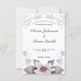 Invitación a la boda de las flores de acuarela clá