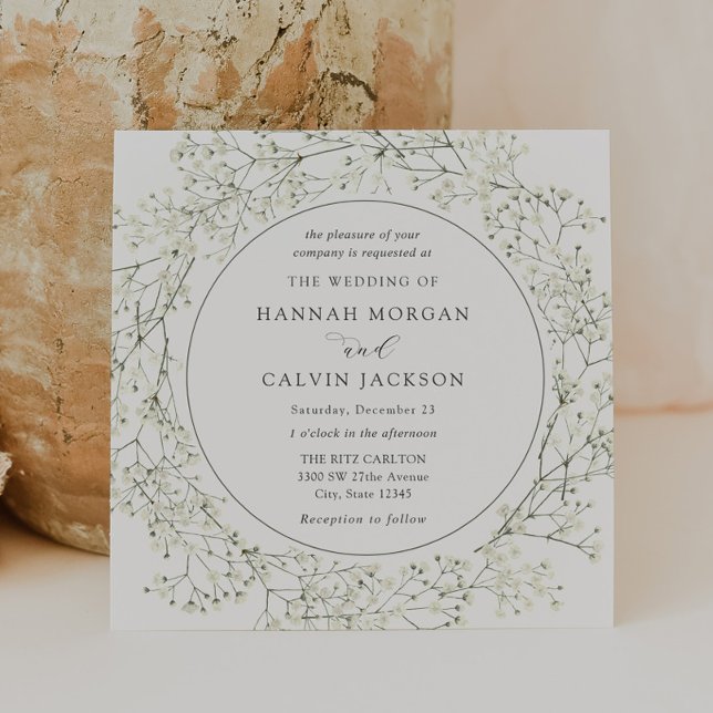 Invitación a la boda de las flores de aliento del  (Subido por el creador)