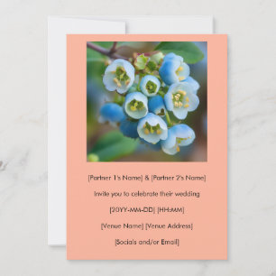 Invitación a la boda de las flores de arándano azu