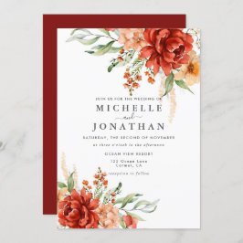 Invitación a la boda de las flores de boho rustico