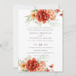 Invitación a la boda de las flores de boho rustico
