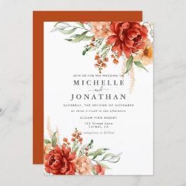 Invitación a la boda de las flores de boho rustico