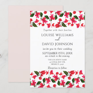 Invitación a la boda de las flores de Bougainville
