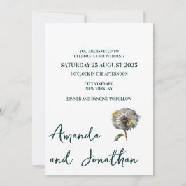 Invitación a la boda de las flores de campo minima