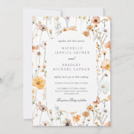 Invitación a la boda de las flores de color de agu