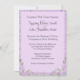 Invitación a la boda de las flores de glicinia