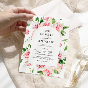 Invitación a la boda de las flores de los peones r