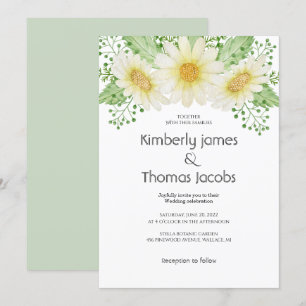 Invitación a la boda de las flores de margarita ac