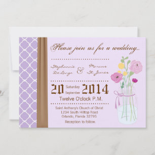 Invitación a la boda de las flores de mason Jar de