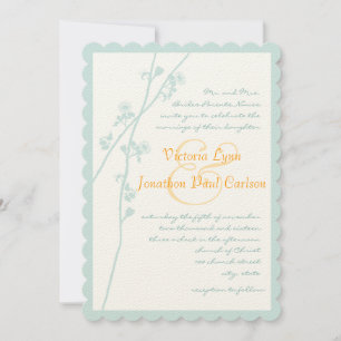 Invitación a la boda de las flores de menta y cora