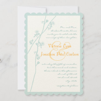 Invitación a la boda de las flores de menta y cora