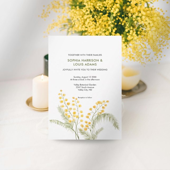 Invitación a la boda de las flores de Mimosa (Subido por el creador)