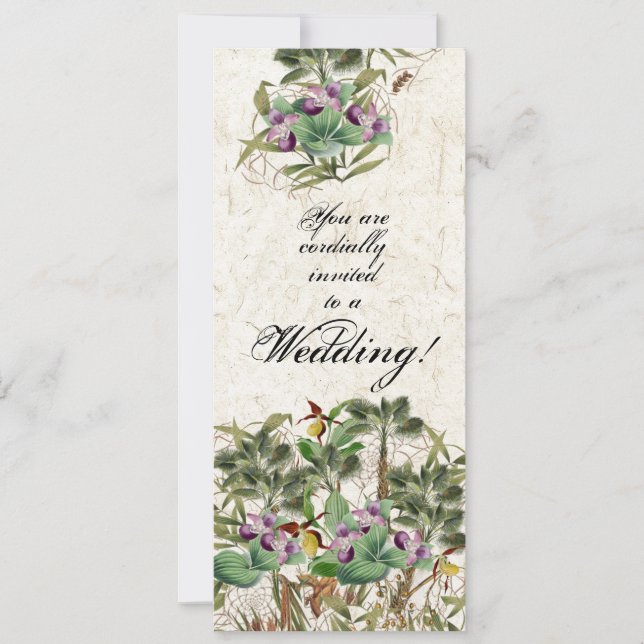 Invitación a la boda de las flores de orquídeas de (Anverso)