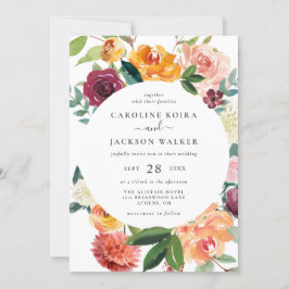Invitación a la boda de las flores de otoño