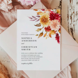 Invitación a la boda de las flores de otoño