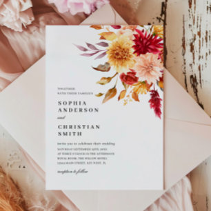 Invitación a la boda de las flores de otoño