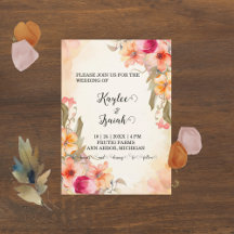 Invitación a la boda de las flores de otoño