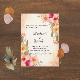 Invitación a la boda de las flores de otoño