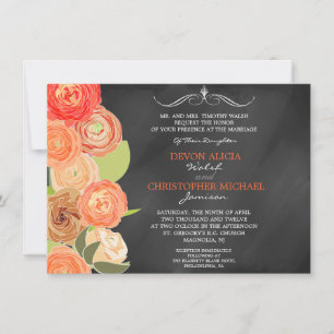 Invitación a la boda de las flores de otoño en cas